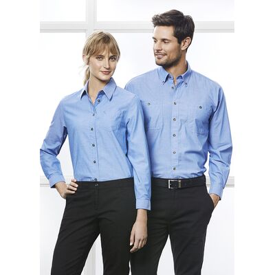 Mens Wrinle Free L/S Chambray Shirt Thumbnail
